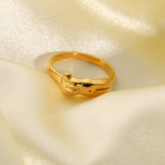 Woman's Body Gold Band Ring - Picture 3 of 3